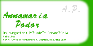 annamaria podor business card